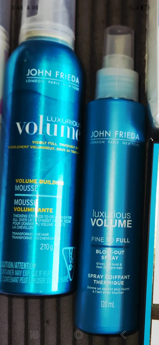 John Frieda Volume mousse and blow out spray