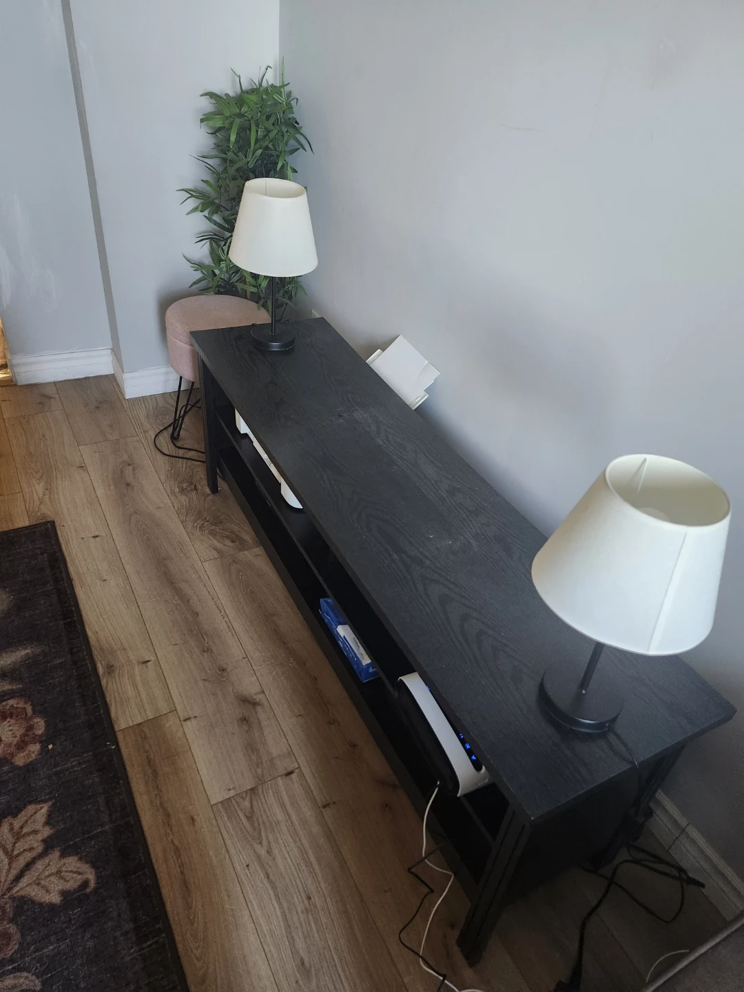Black TV Console Table - photo 2