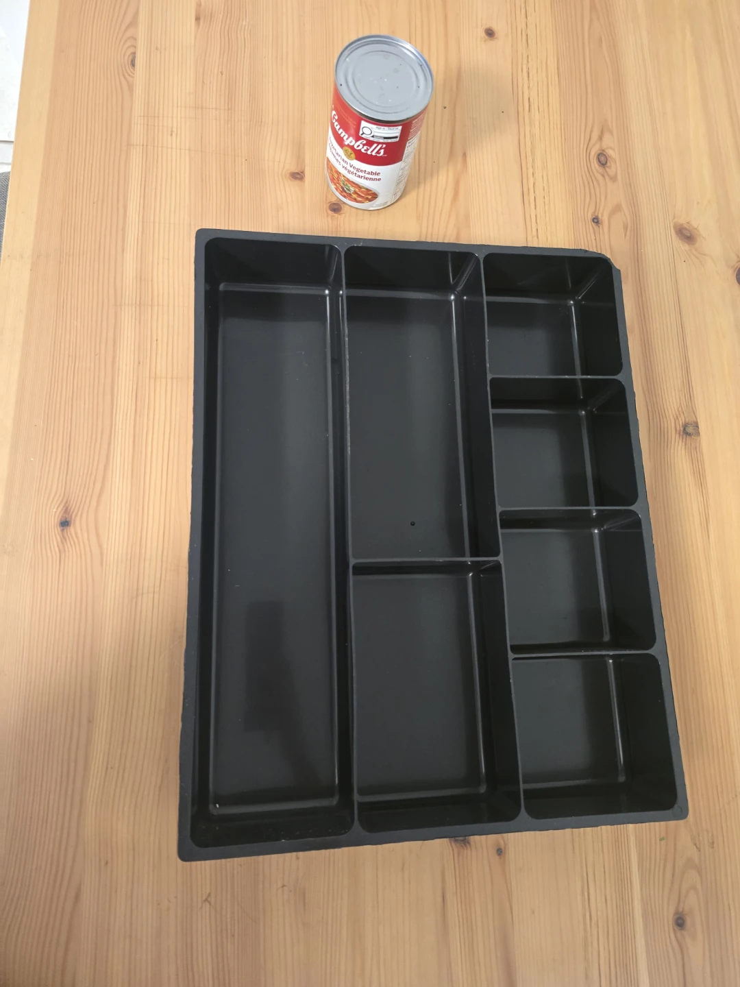 Black plastic cutlery organizer