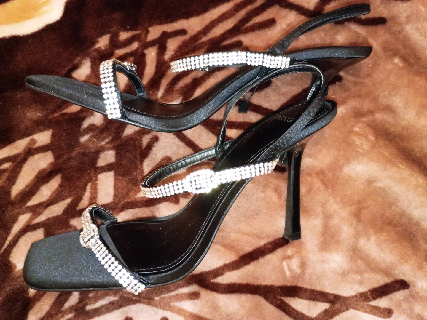 MNG Rhinestone Embellished Black Heels - photo 5