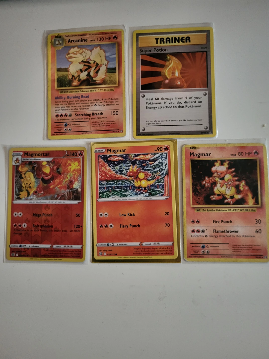 Set of 5 Pokemon Trading Cards