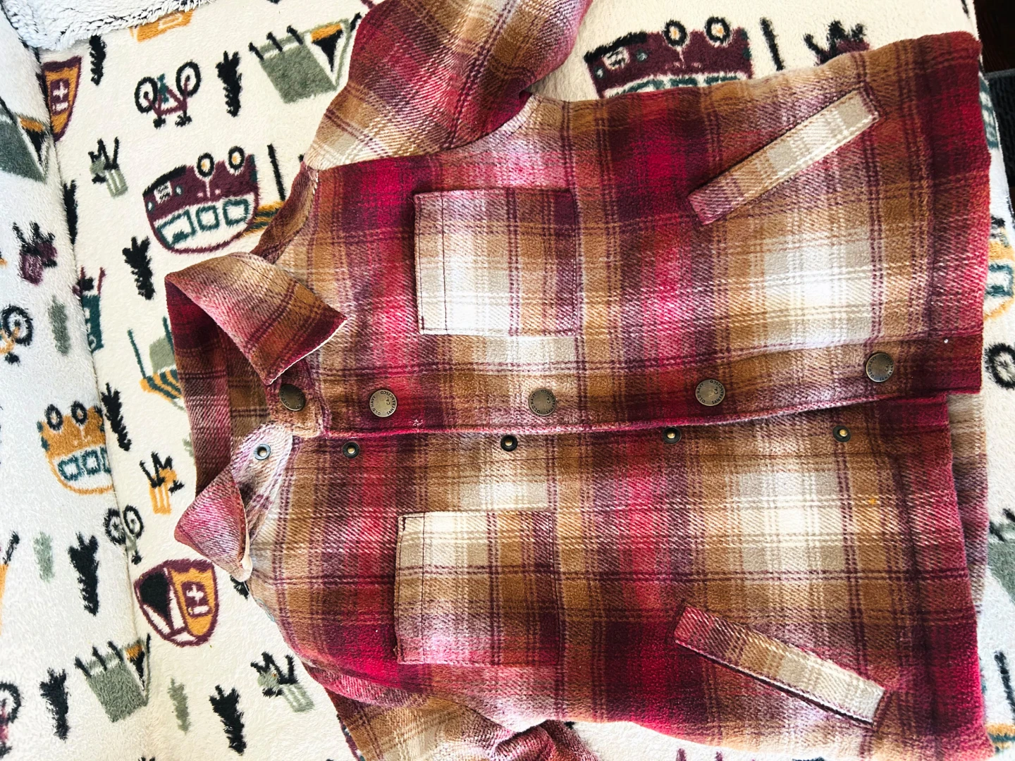 Old Navy Plaid Sherpa Lined Jacket - photo 2