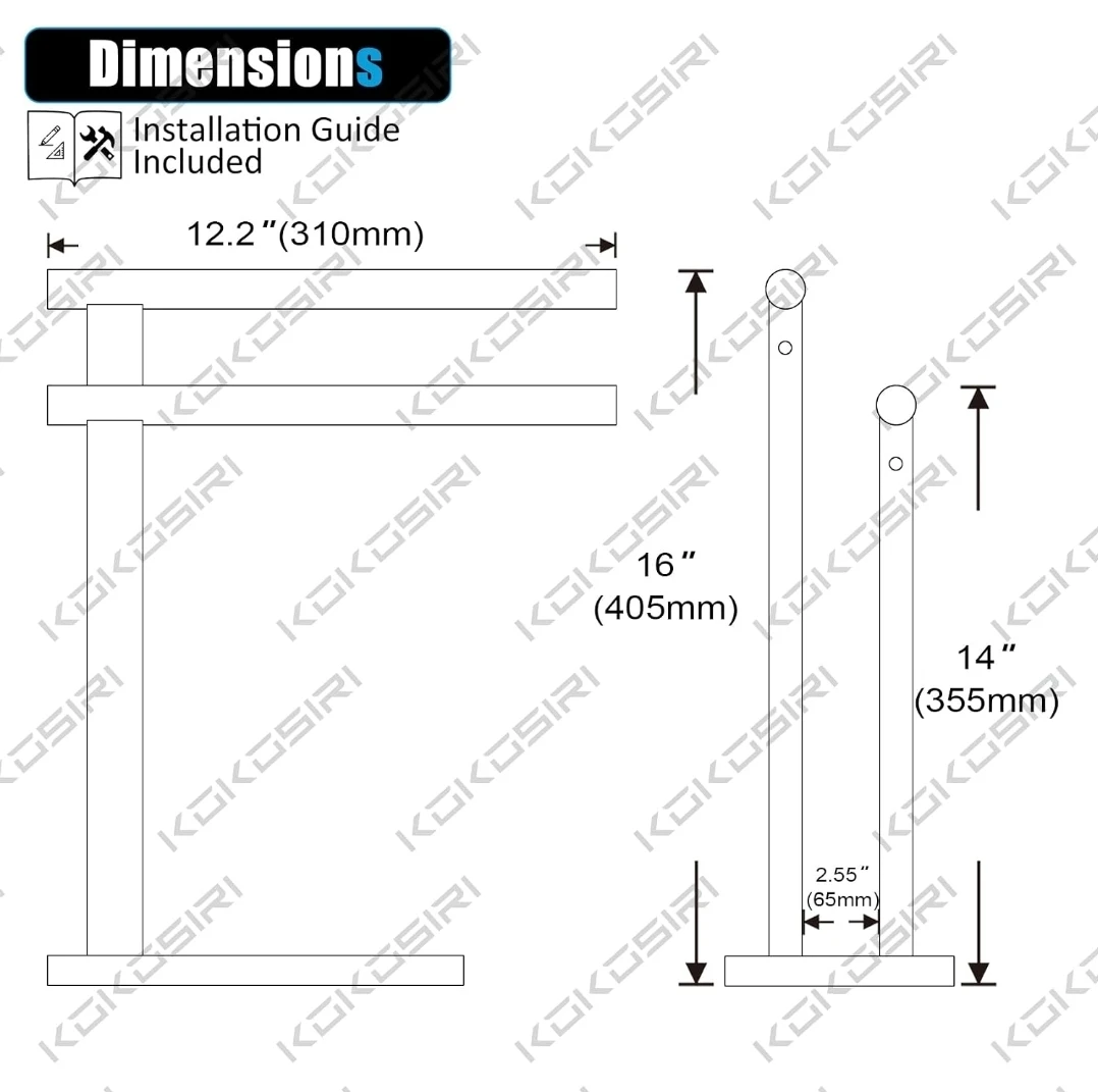 Brushed Nickel Two-Tier Towel Stand with  marble  base - photo 2