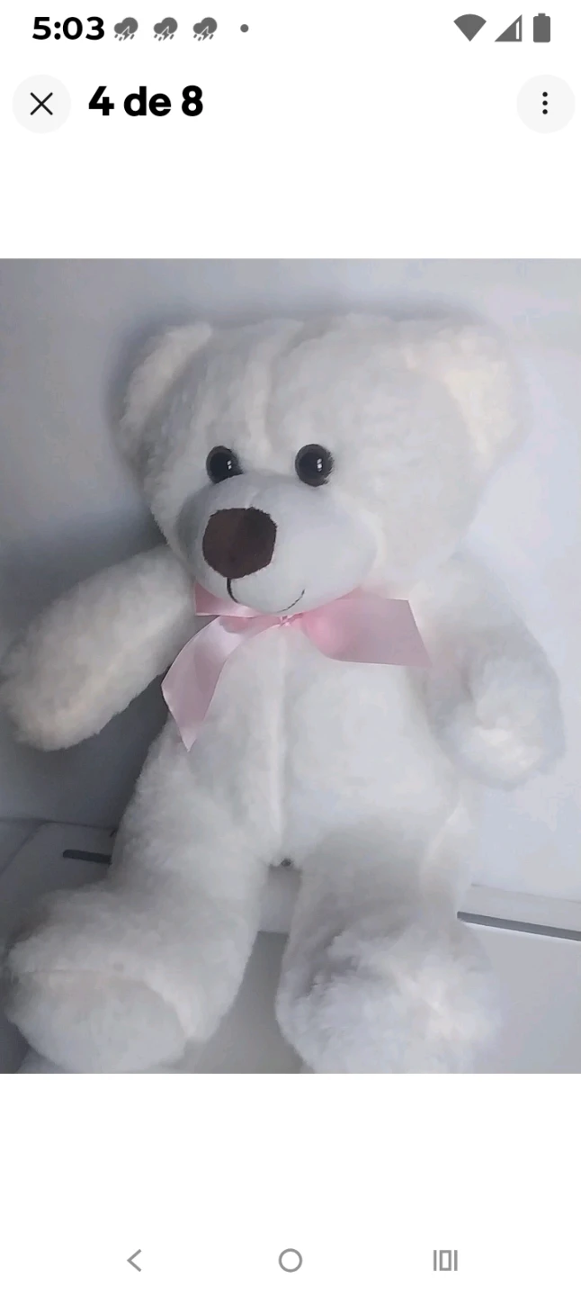 White Plush Teddy Bear - photo 4