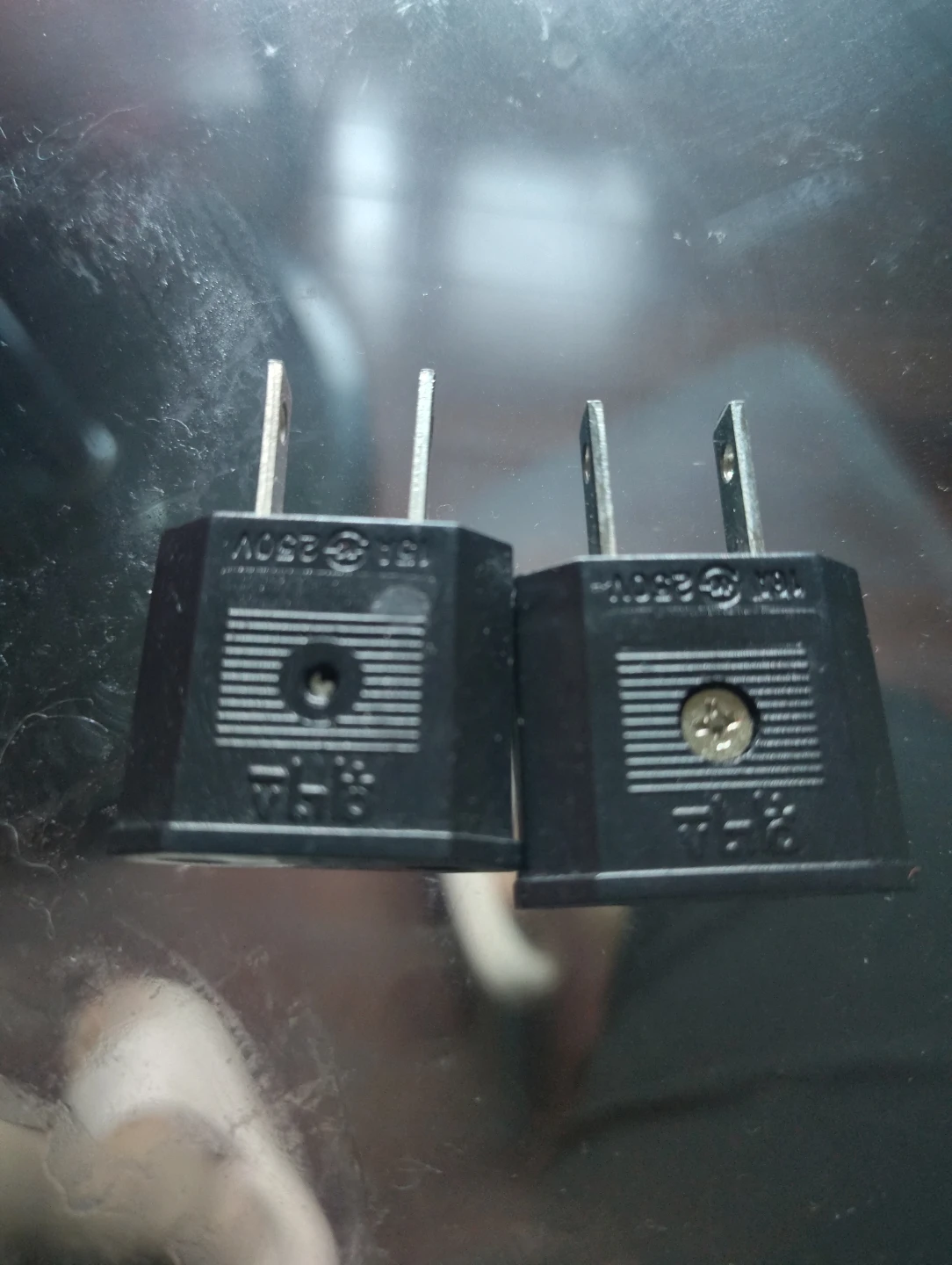2 Black Travel Plug Adapters