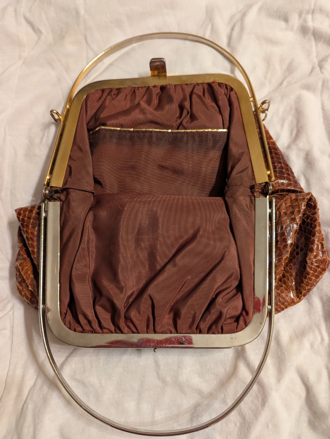 La Belle Montreal Brown Snakeskin Handbag - photo 3