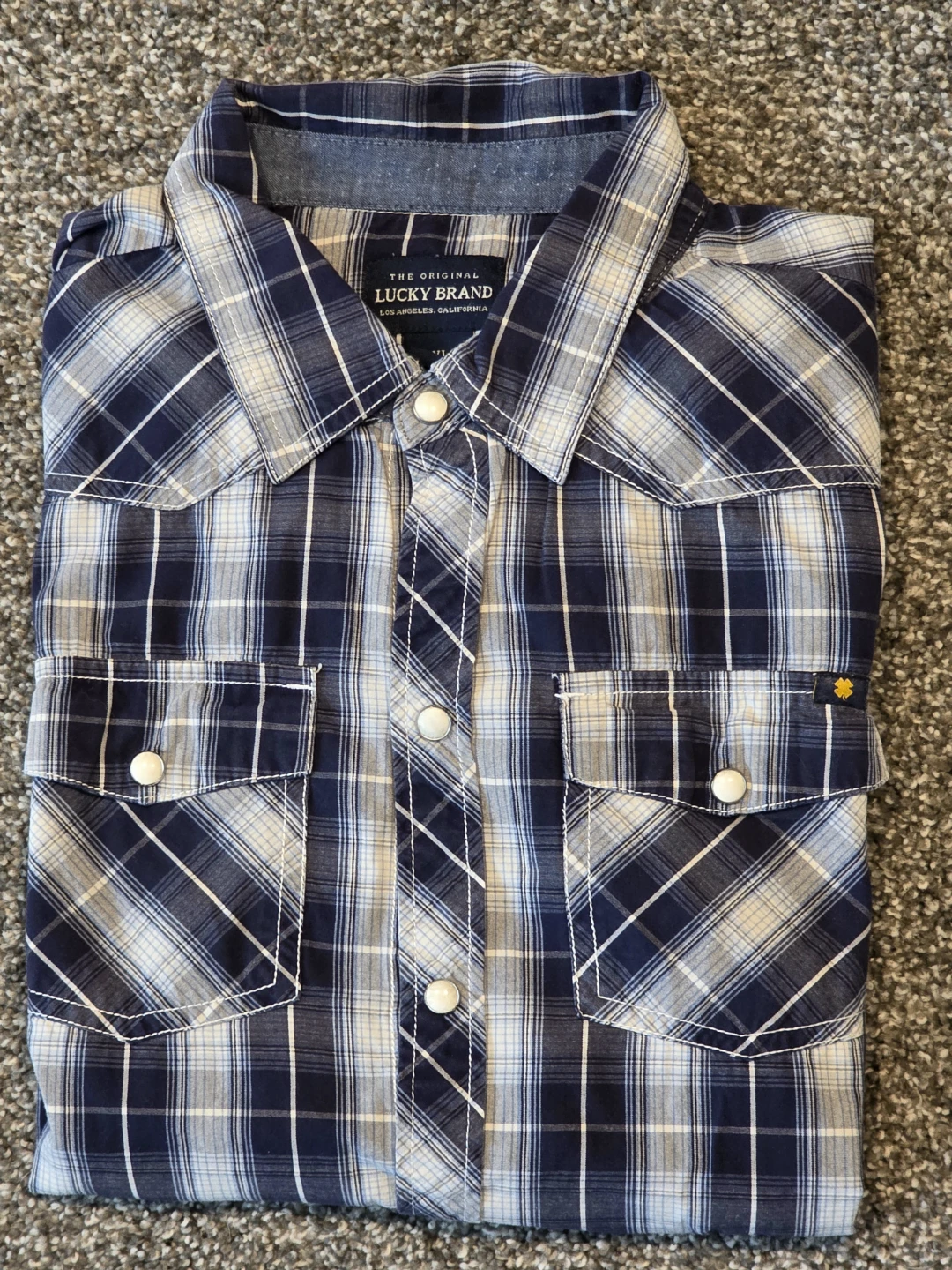 Boys Lucky Brand Plaid Button-Down Shirt XL!