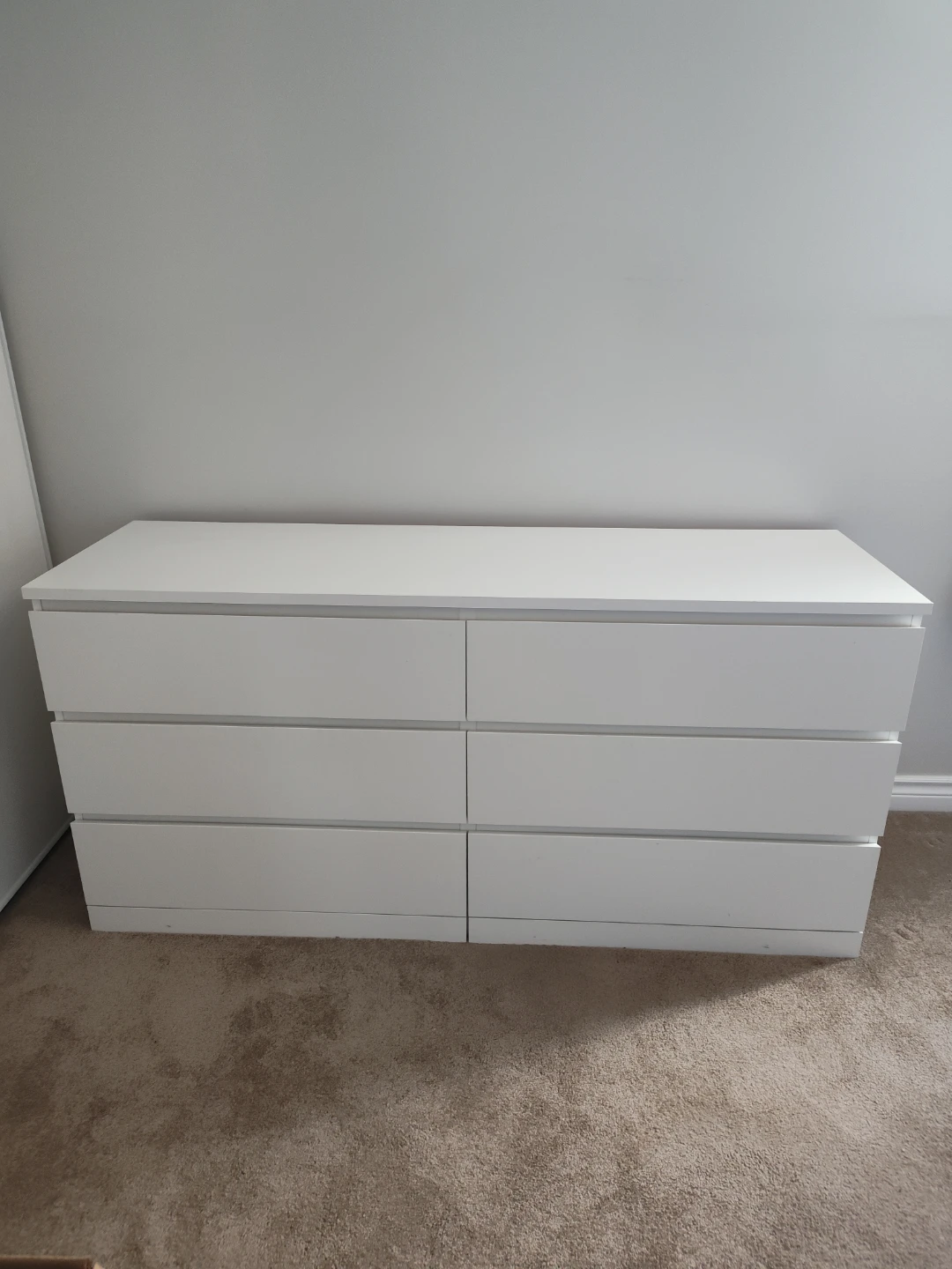 White Ikea Malm 6-Drawer Dresser