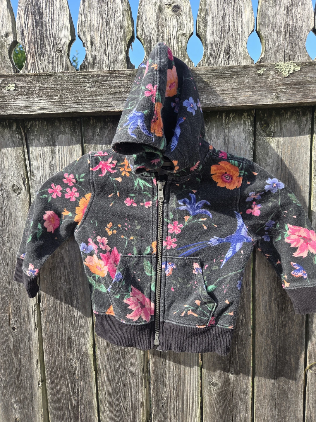 Old Navy Floral Zip-Up Hoodie 12-18M