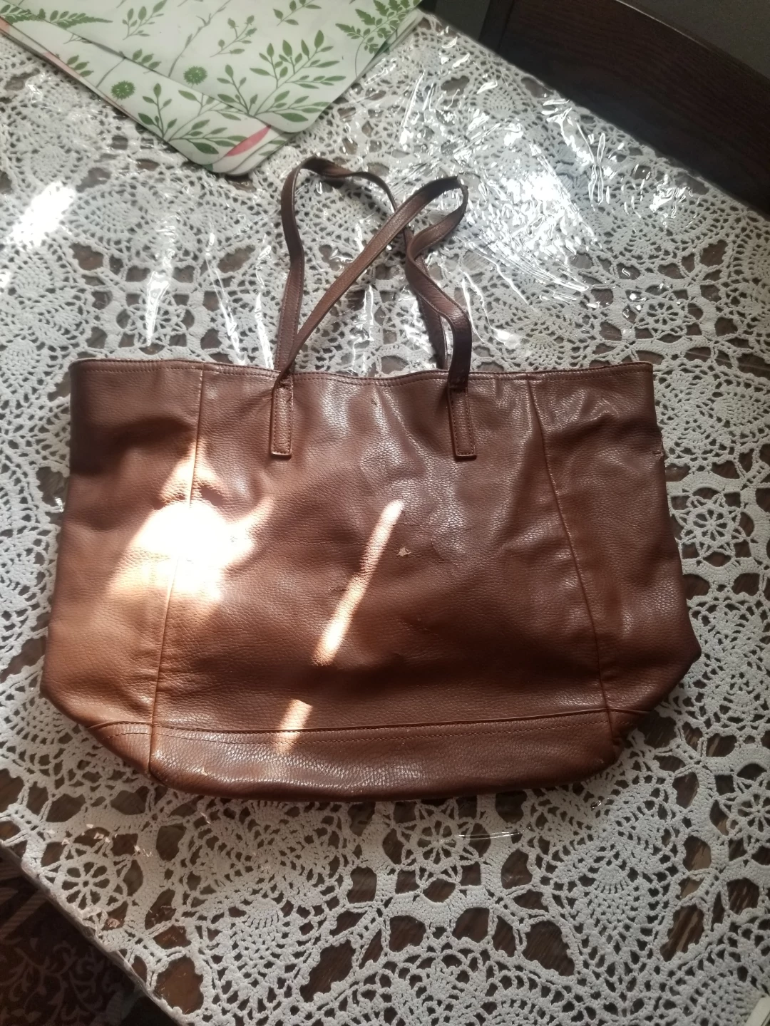 Forever 21 Brown Leather Tote Bag