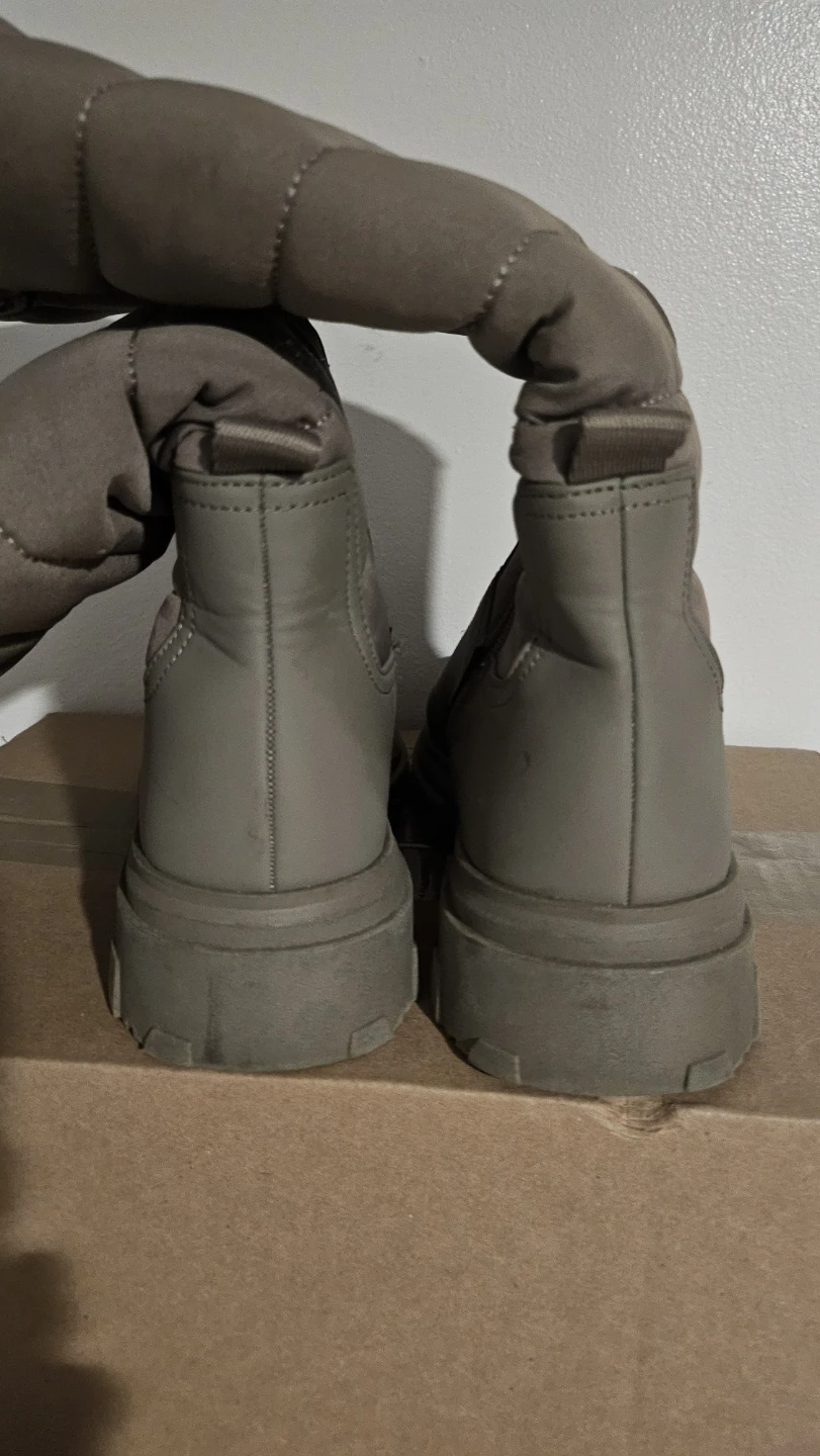 Zara Quilted Boots Taupe - photo 3