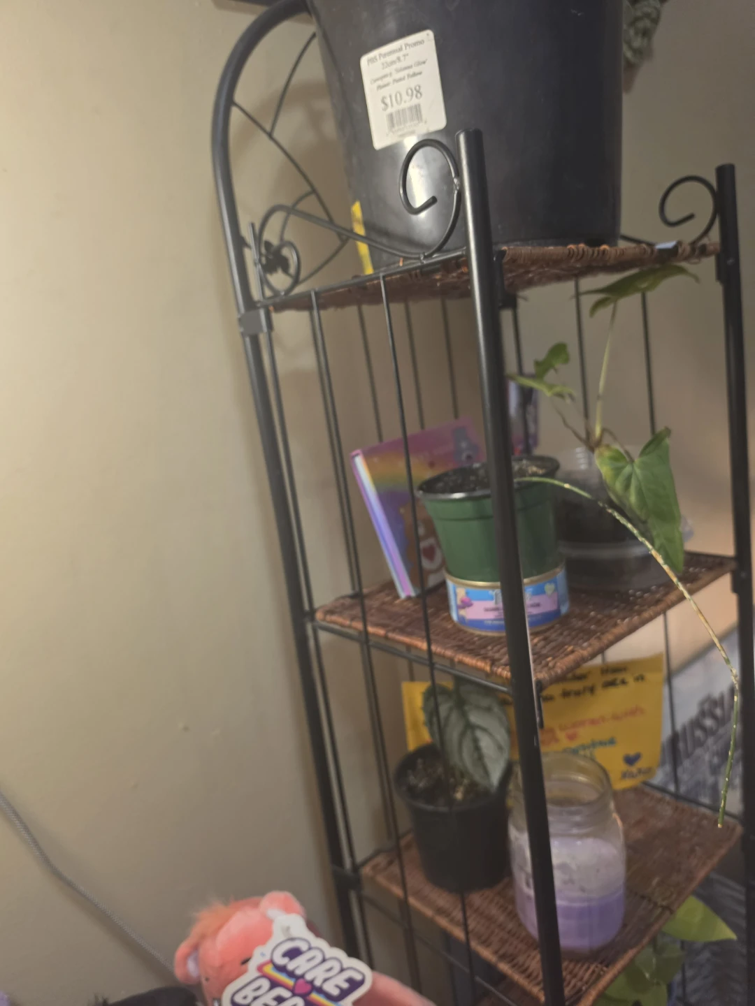 Tall Metal and Wicker Four-Tier Shelving Unit - photo 2