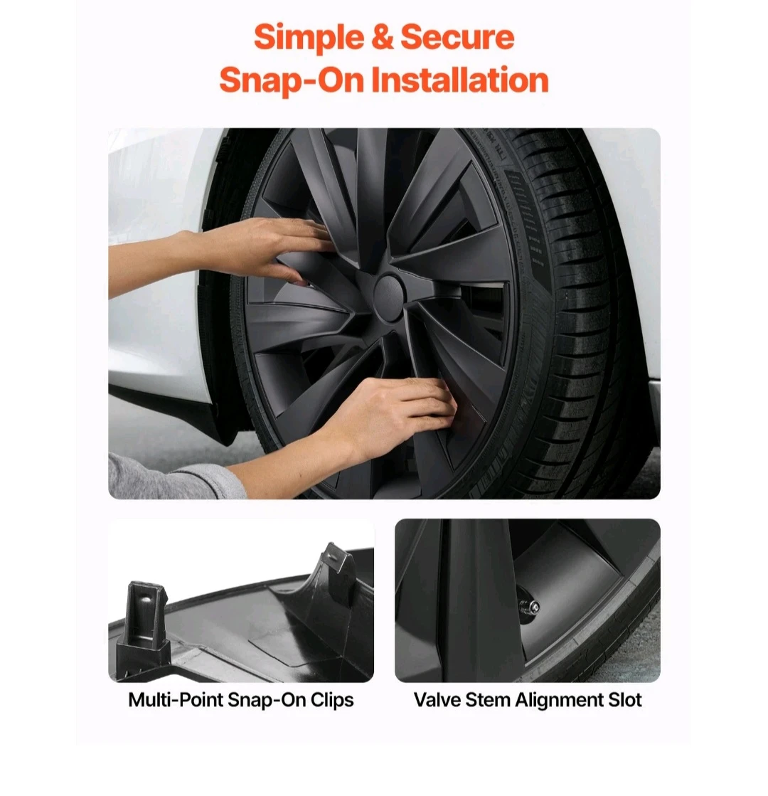 19" Wheel Covers Set of 4 for 2025 Tesla Model Y / NEW - photo 4