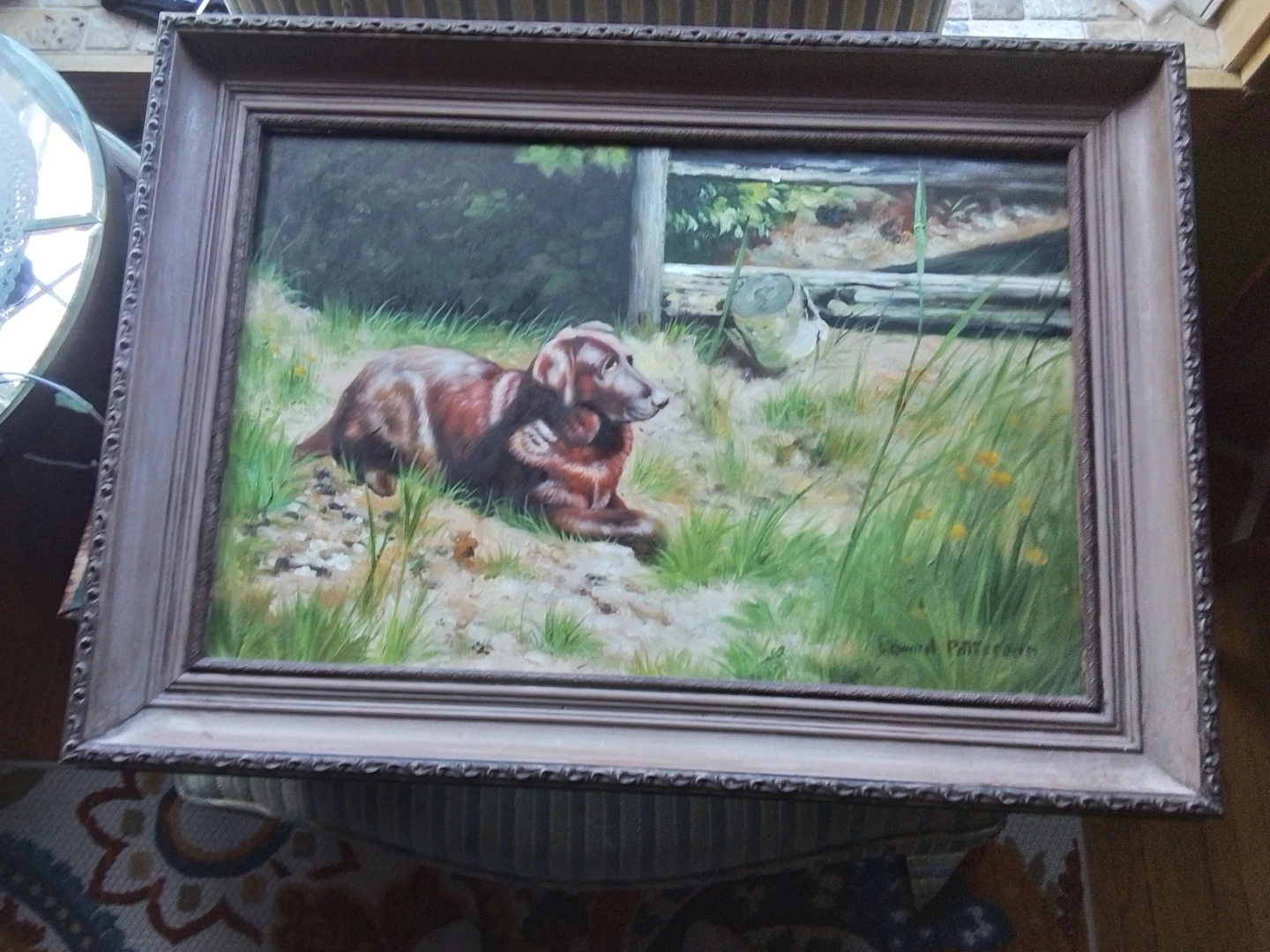 Edward Patterson Dog Oil Painting