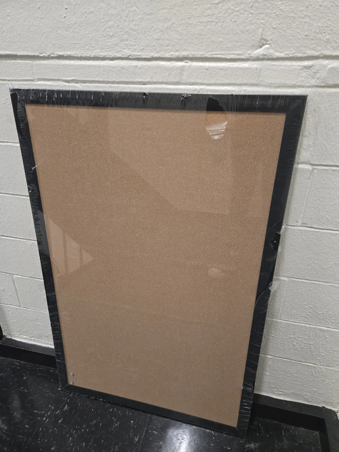 Large Black Framed Cork Bulletin Board Pin Board - Brand New