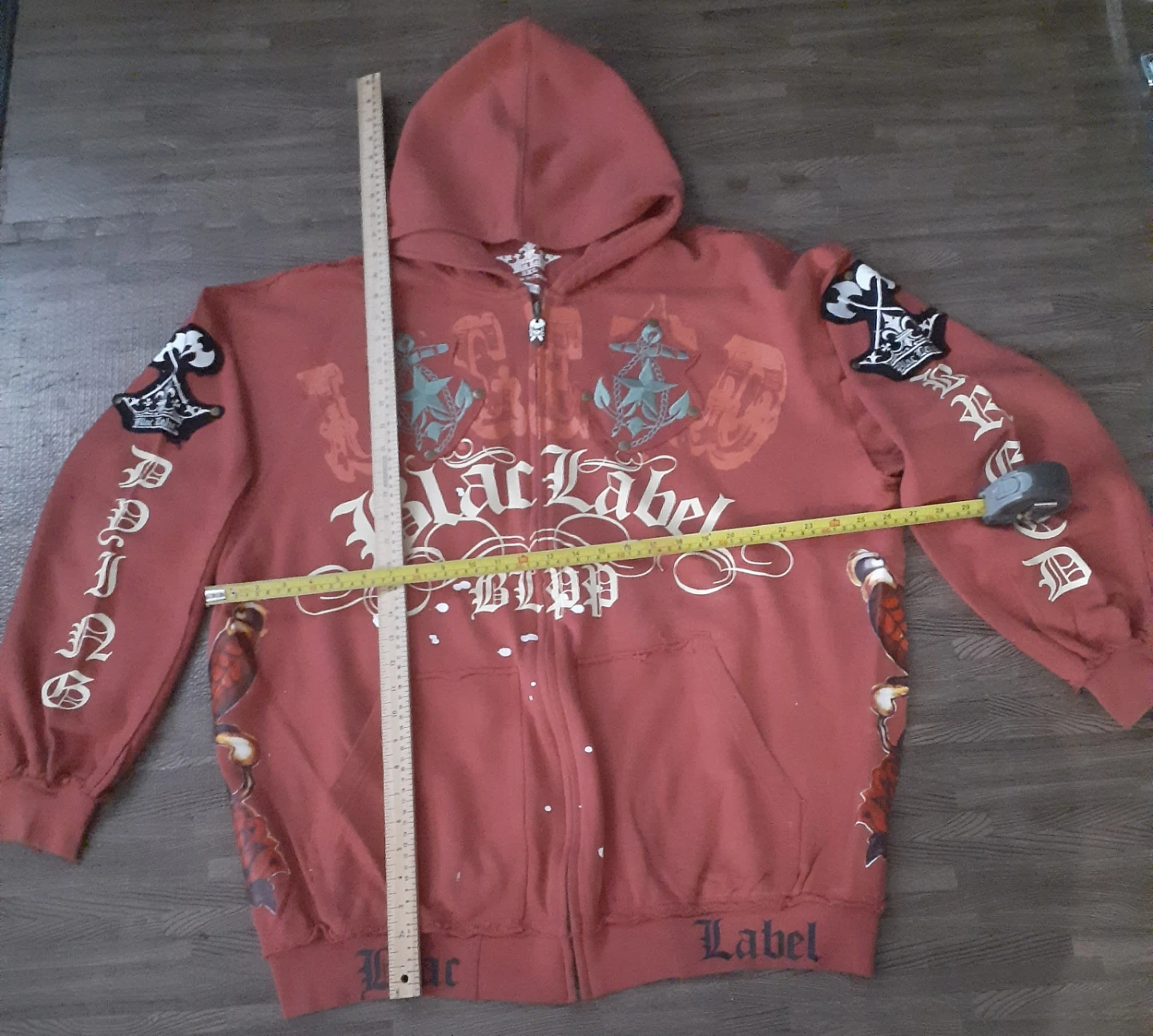 Blac Label Red Zip-Up Hoodie VINTAGE Y2K