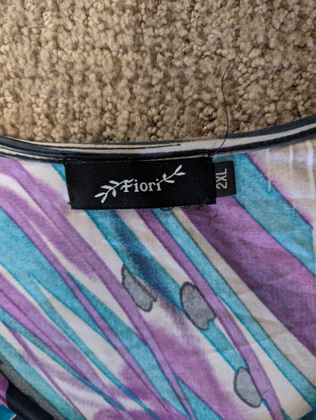 Fiori 2XL Purple Animal Print Short Sleeve Dress - photo 2