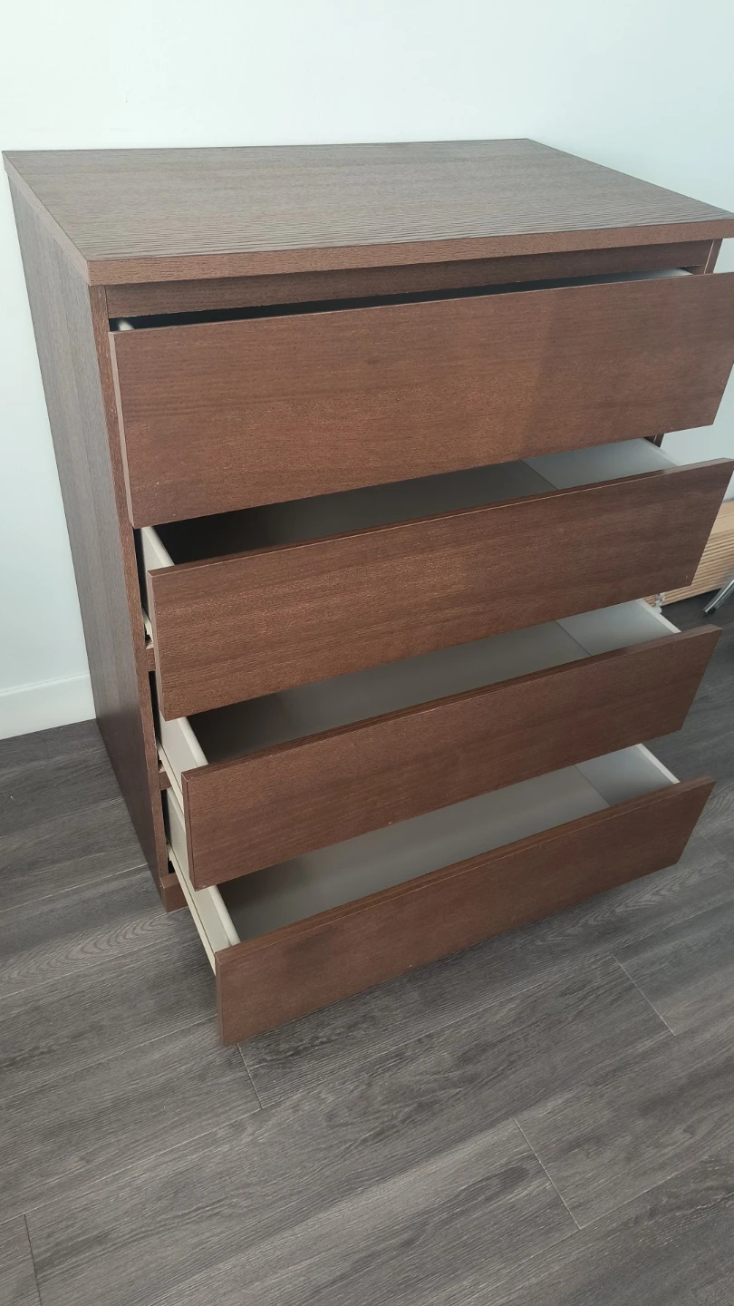 IKEA Malm 4-Drawer Chest Dark Brown - photo 3