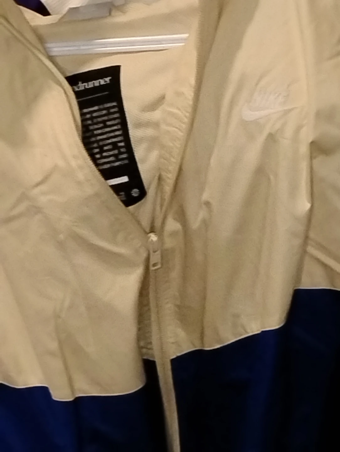 Nike Windrunner Jacket - Beige and Blue - Large - photo 4