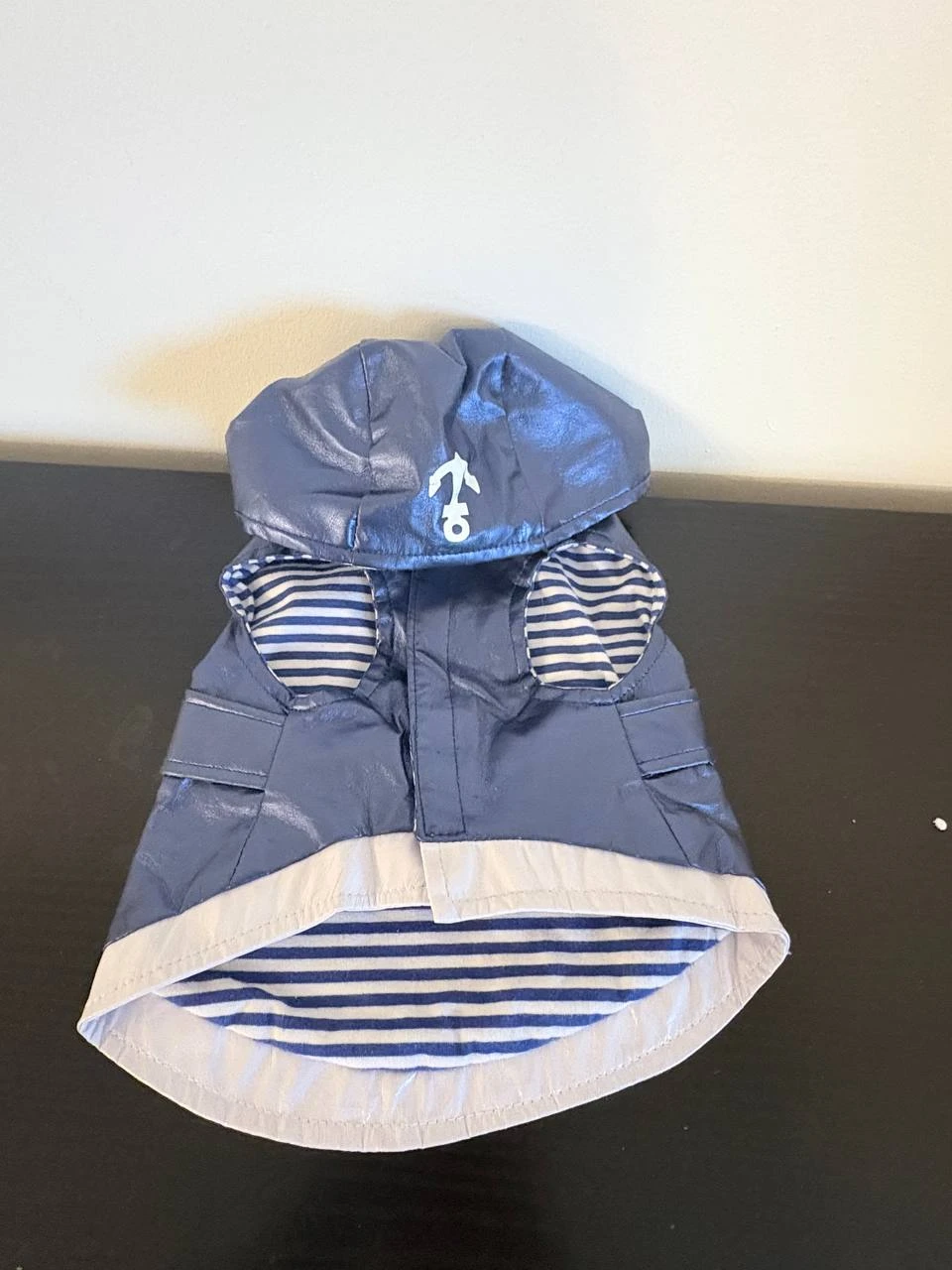 Dog nautical rain jacket