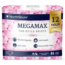 7 packs NorthShore Megamax Tab-Style Briefs - Pink