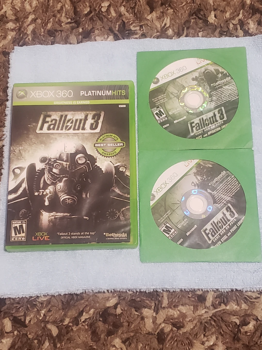 Xbox 360 Fallout 3 CIB + 2 expansion packs Platinum hits