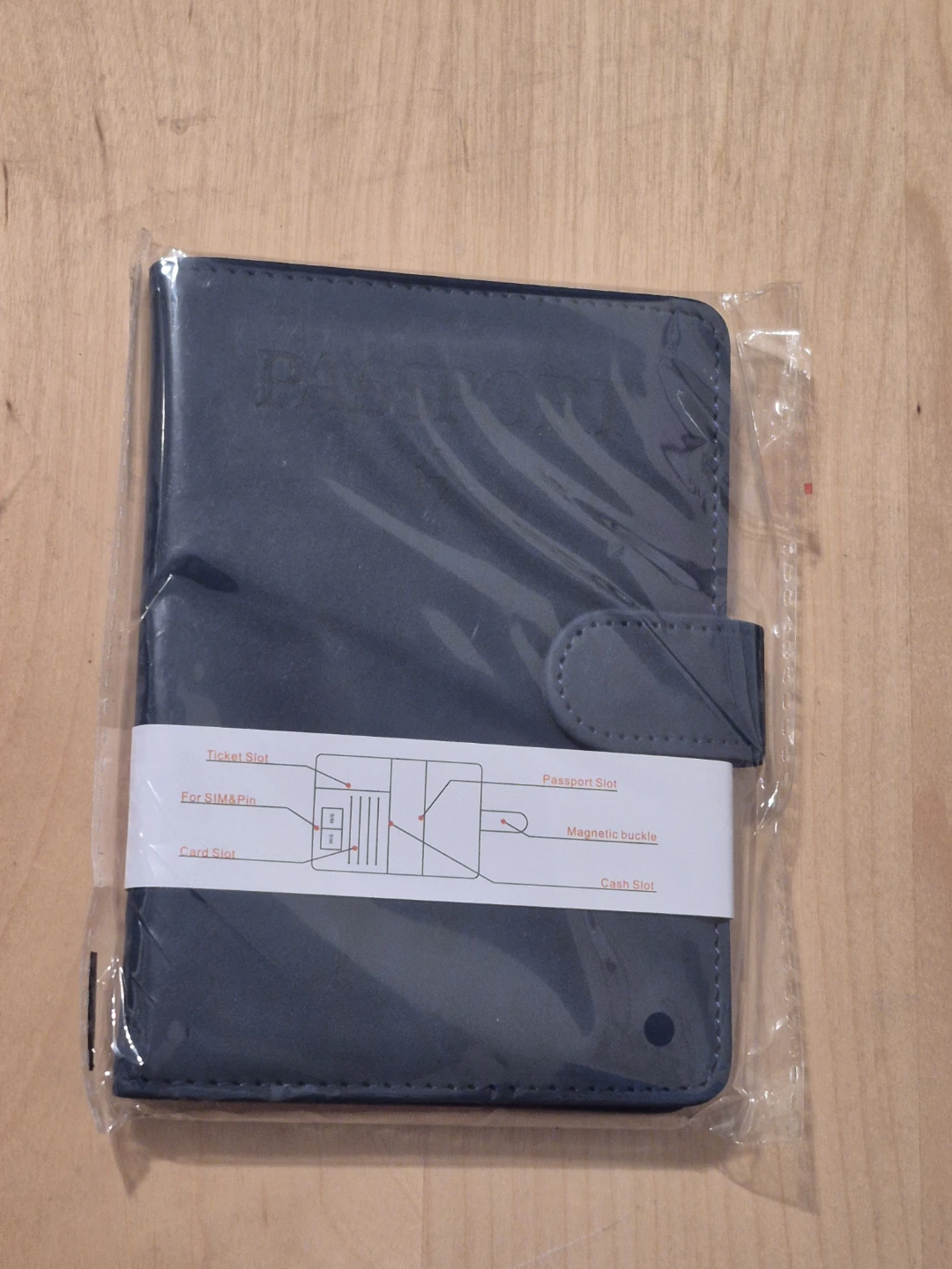 BN)RFID Blocker Dark Blue Passport Holder