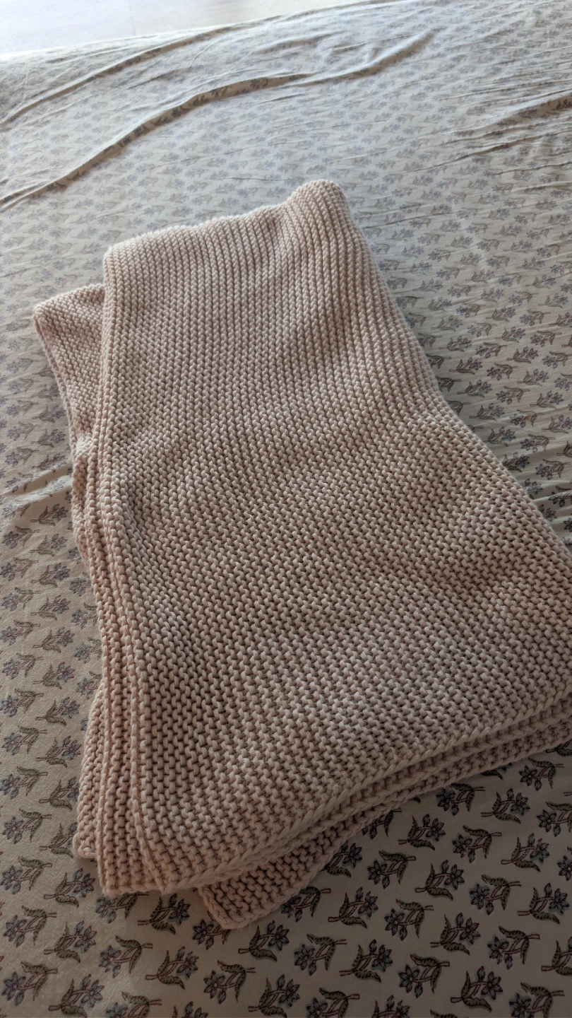 IKEA INGABRITTA Knit Throw Blanket – Pale Pink (Discontinued) - photo 4