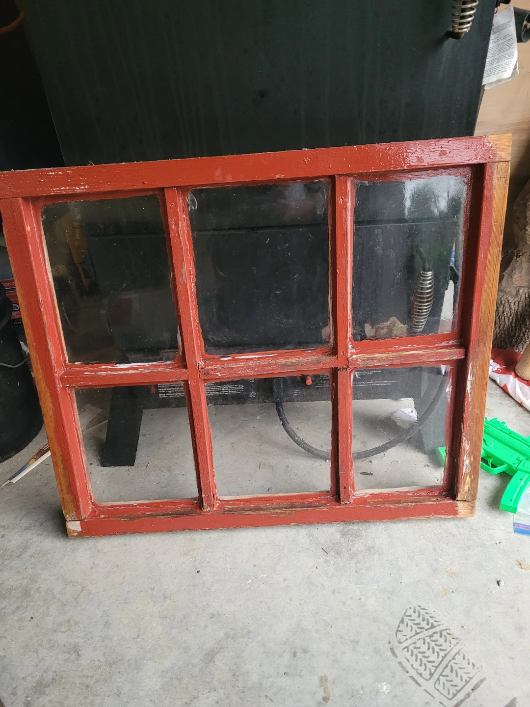 Vintage Six-Pane Wood Window Frame