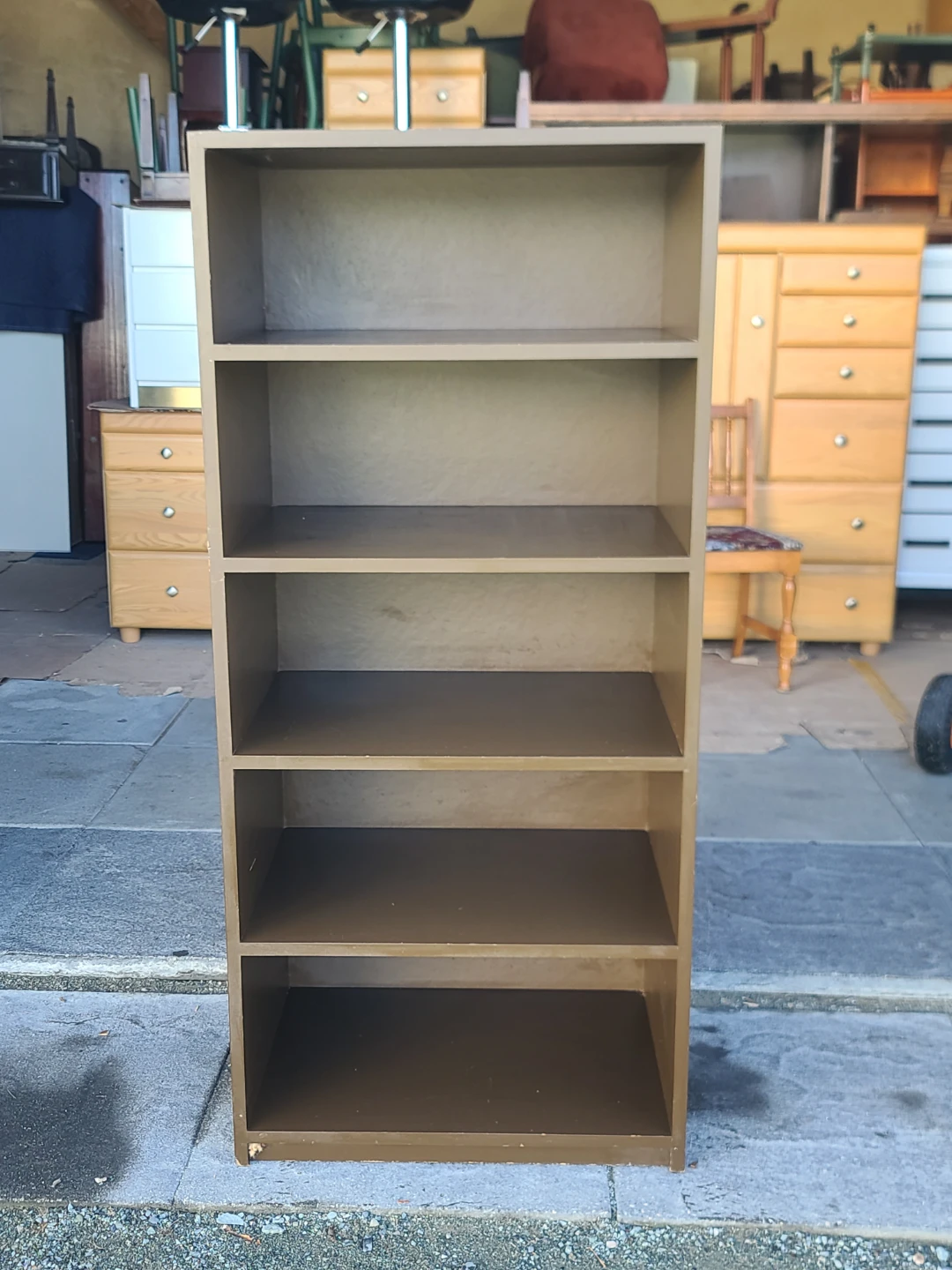 Tall Brown 5-Shelf Bookcase