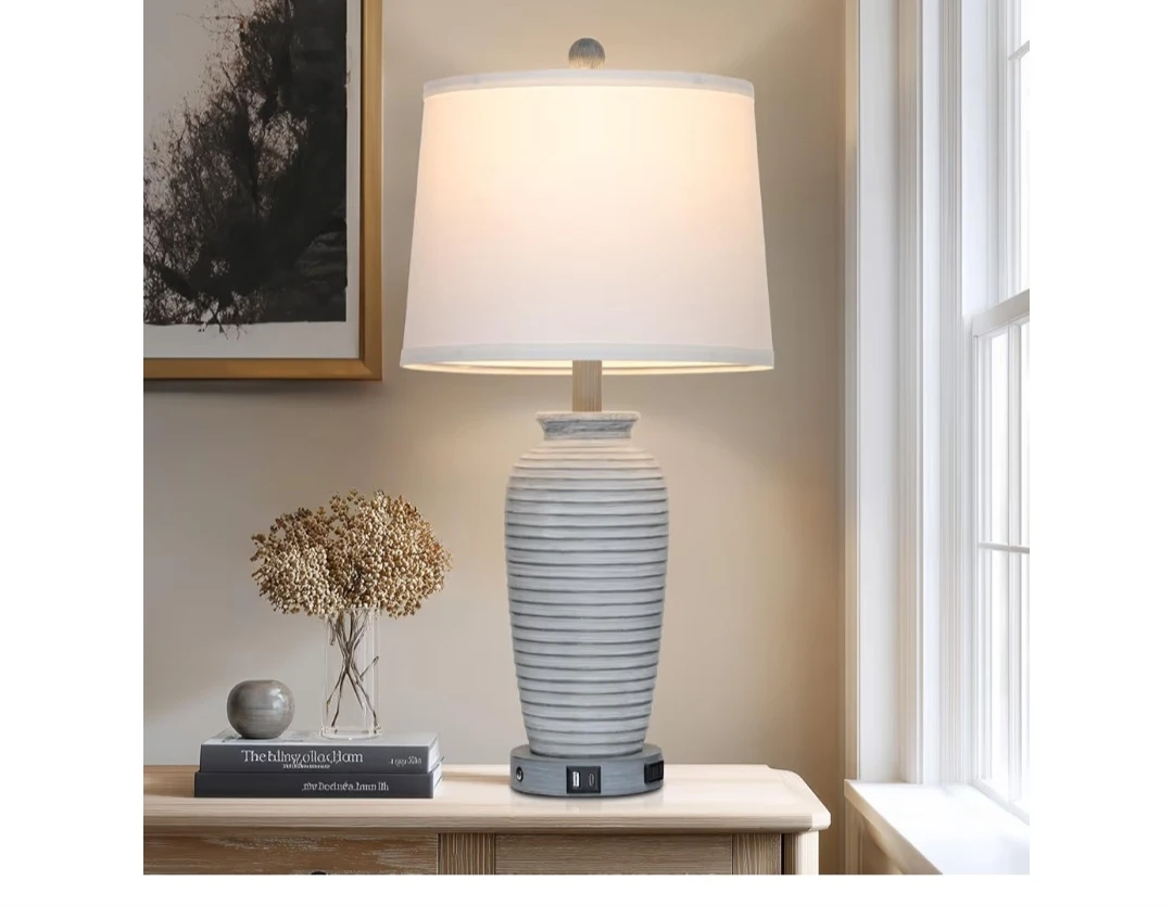 CINSARY 25" Vintage Farmhouse Table Lamp