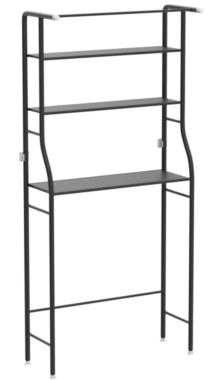 Black Over-the-Toilet or Laundry Storage Shelf