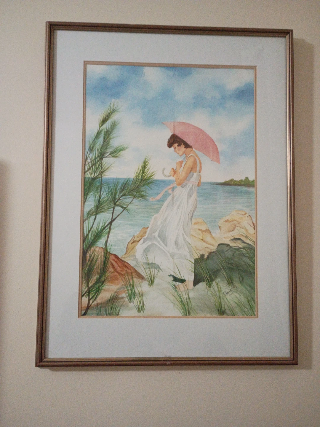 Vintage Framed Watercolor Painting - photo 2
