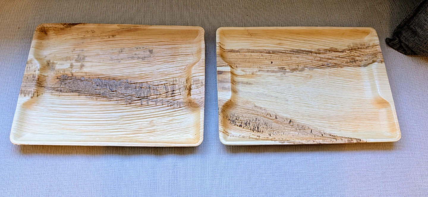 Brand New Set of 2 Bamboo Rectangular Serving Trays