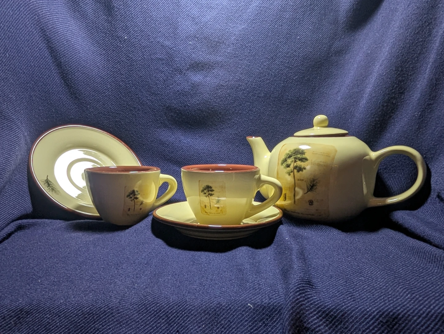 Artisan-Inspired Ceramic Tea Set for Two | Botanical Design - photo 2