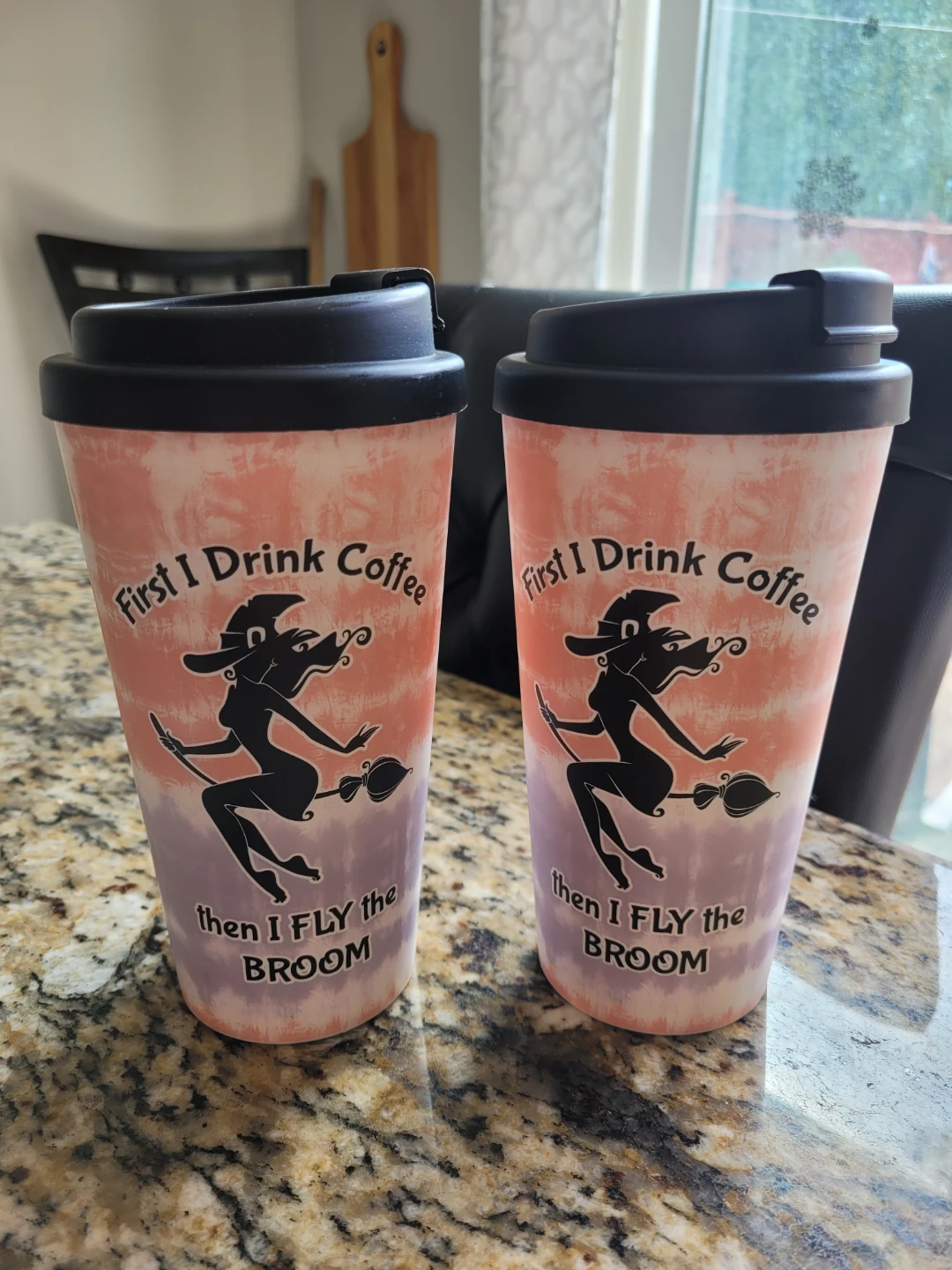Set of 2 Witch Theme Travel Mugs