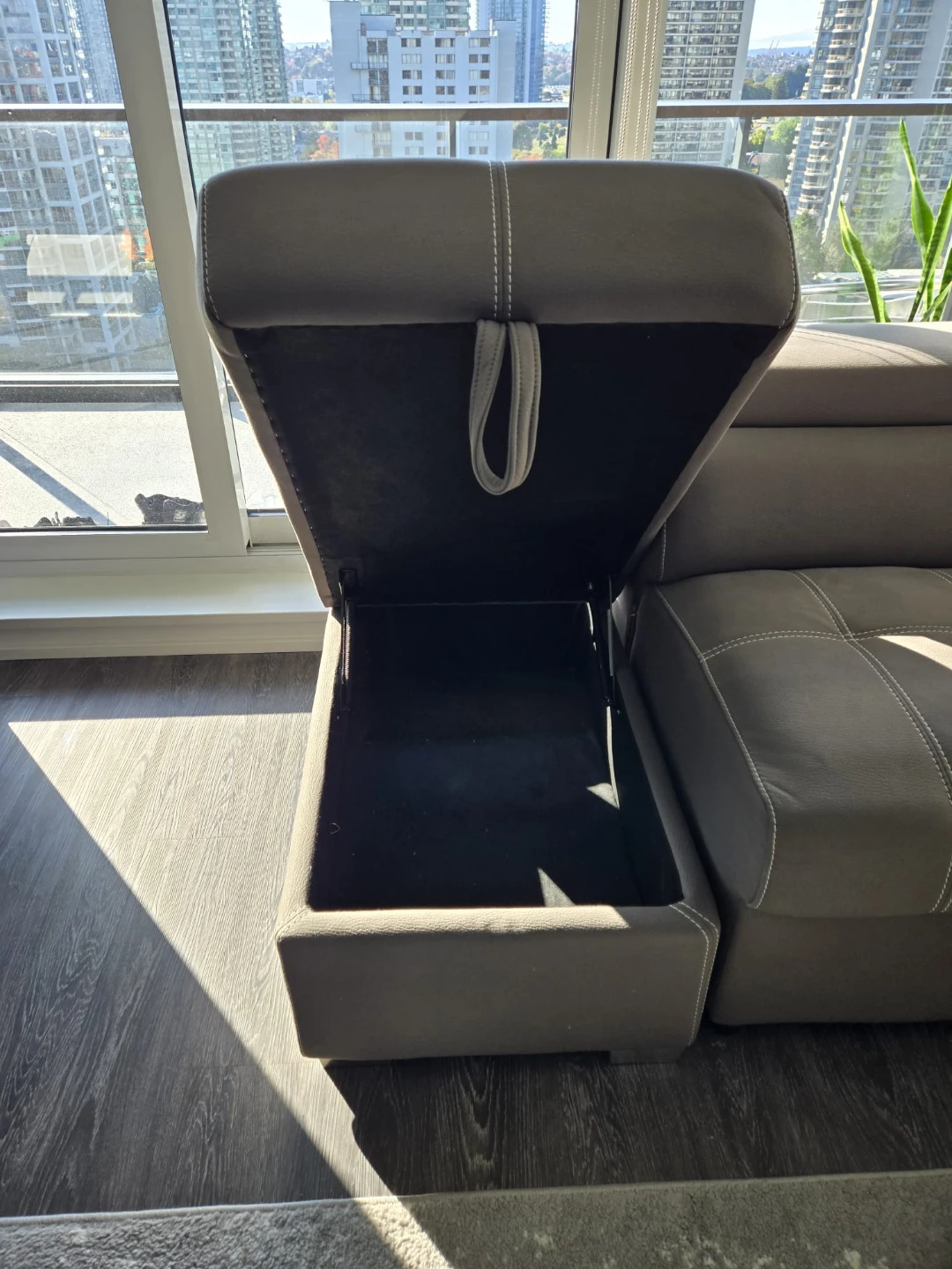 Grey L-Shaped Sectional Sofa Bed with Storage - photo 4