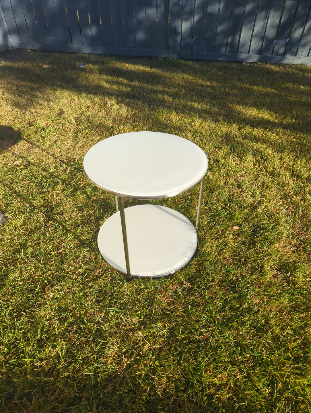 Glass Two-Tier Round Side Table