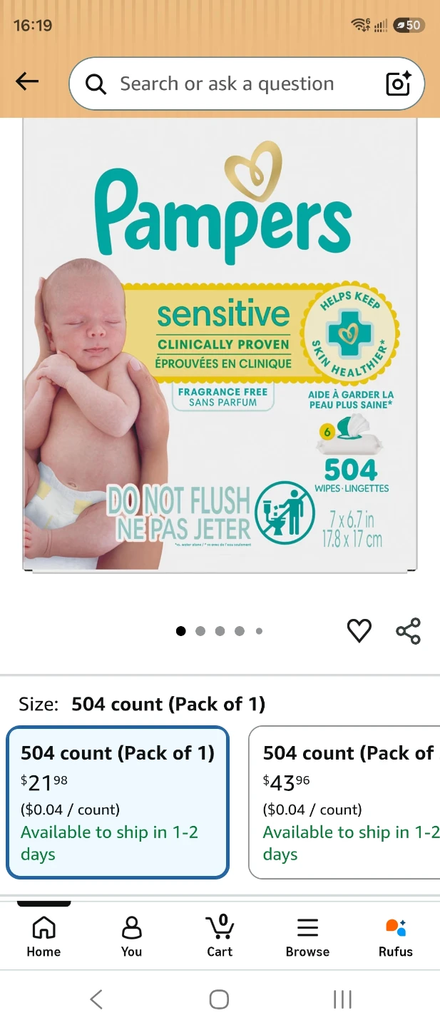 Pampers Sensitive Wipes x7 - photo 2