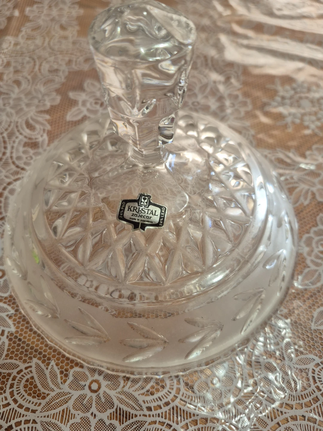 Yugoslavia Kristal  Crystal Covered Dish - photo 4