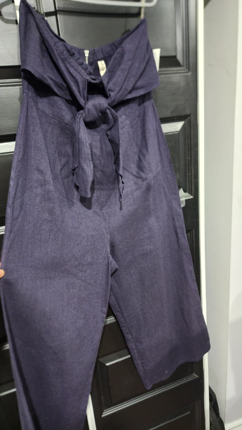 Bebe Dark Purple Strapless Jumpsuit - photo 5