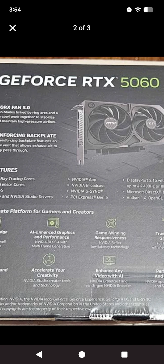 New.  MSI GeForce RTX 5060 Shadow 2X OC Edition Graphics Card