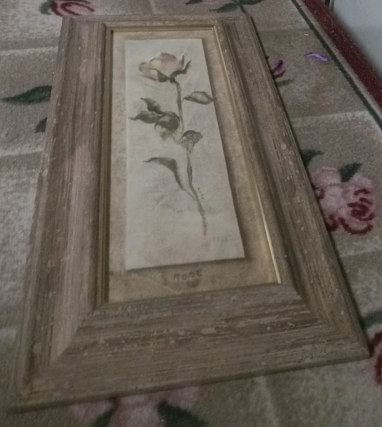 Vintage Rose Floral Framed Art