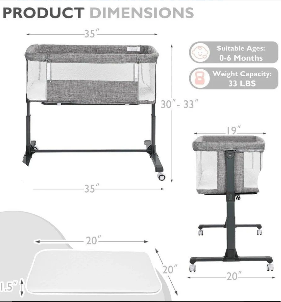 Baby Bedside Sleeper Bassinet - photo 2