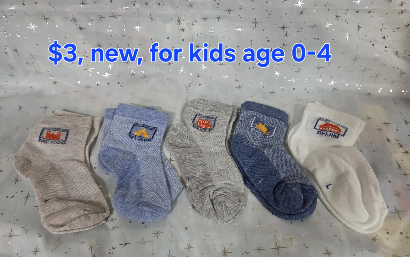 New kids socks for ages 0-4
