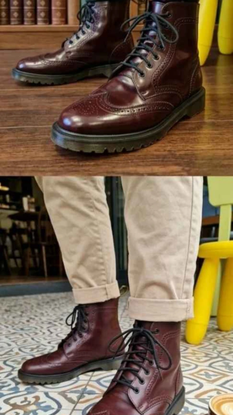 Dr. Martens Ormono Brogue Boots Burgundy