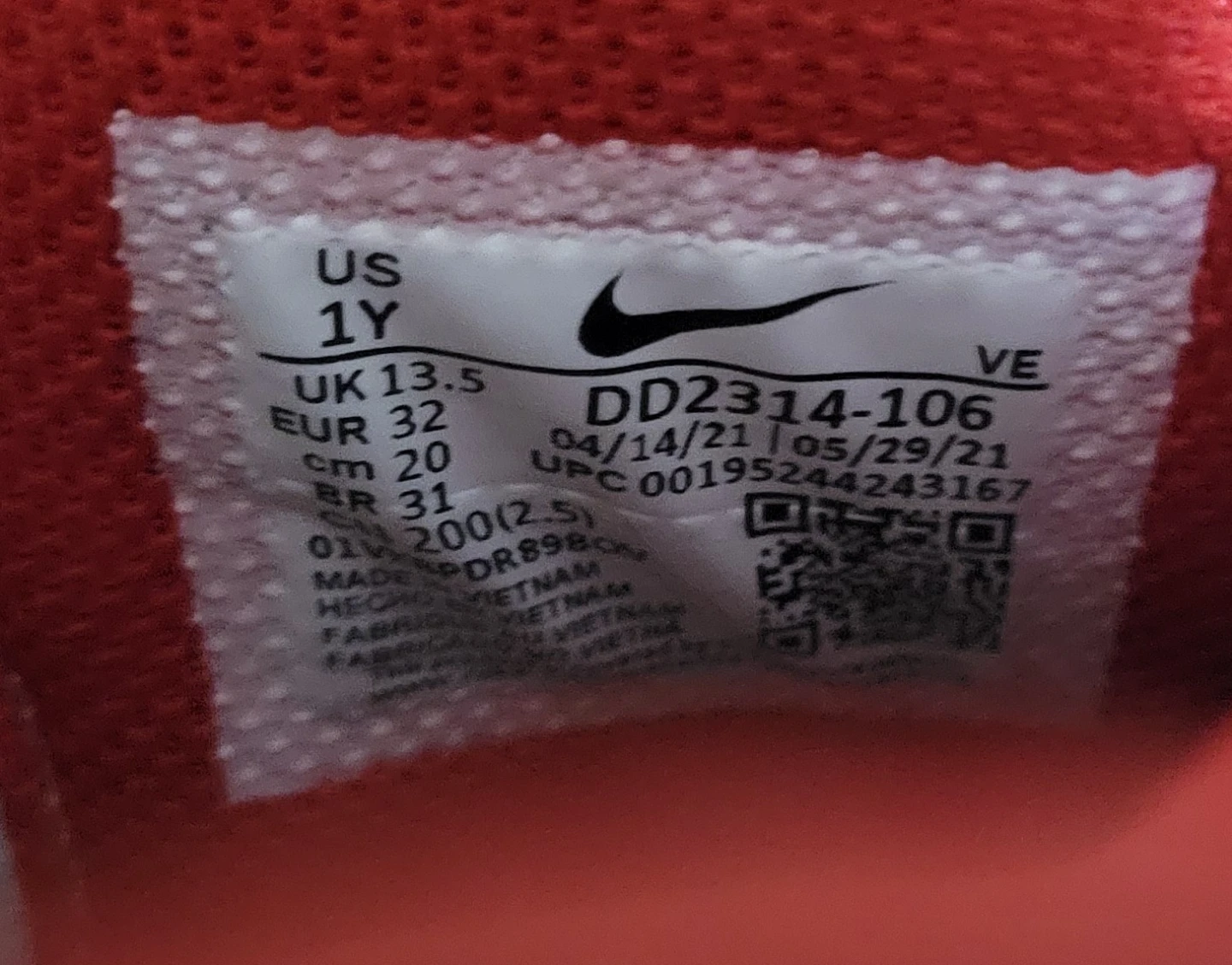 Nike Dunk High Red and White Kids Shoes - photo 3