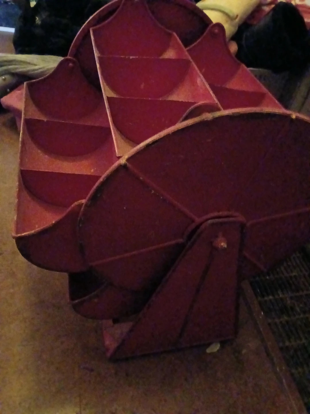 Vintage Red metal Carousel Craft or Hardware Organizer - photo 3