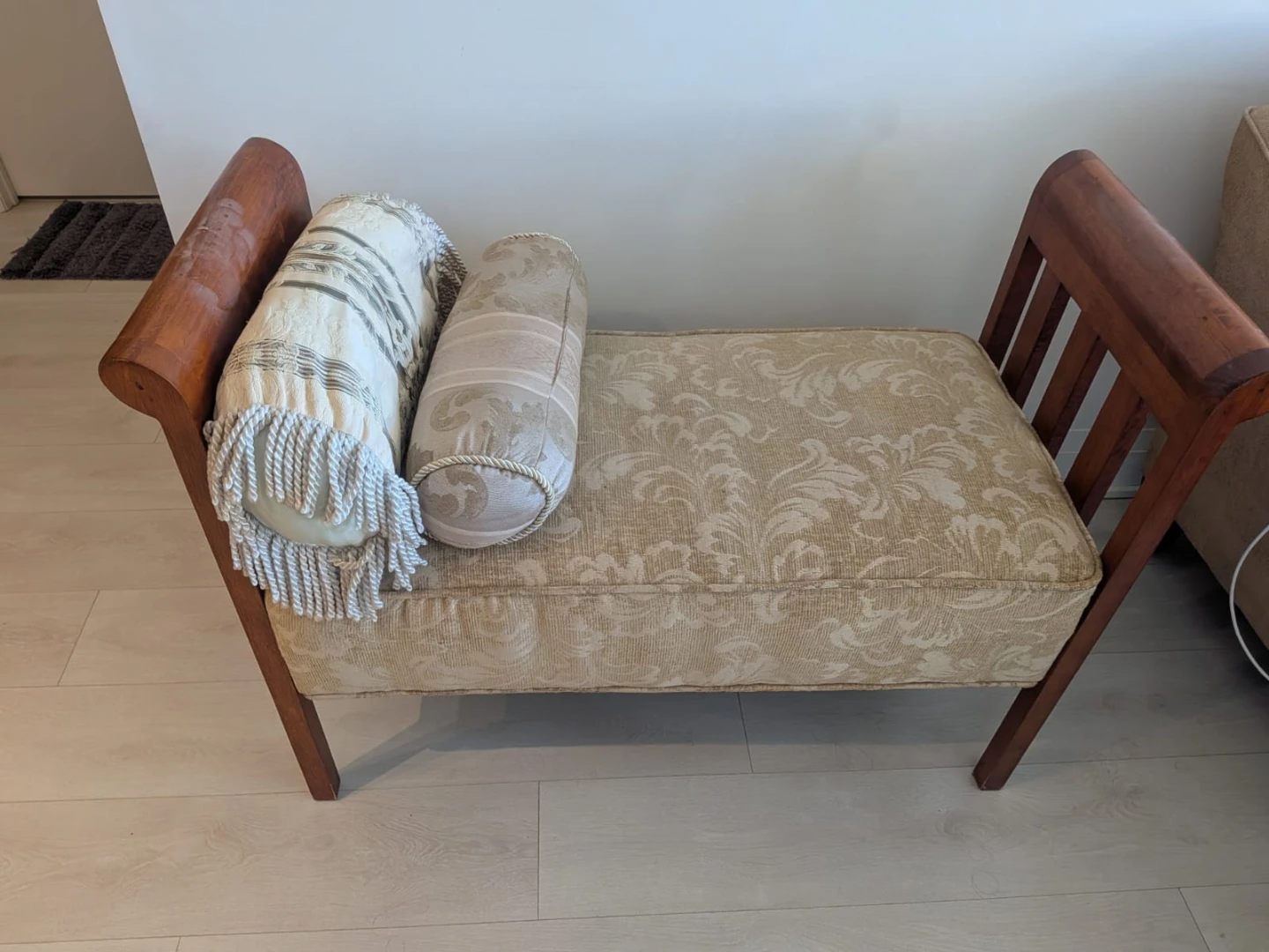 Move out sale: Vintage Wooden Upholstered Bench