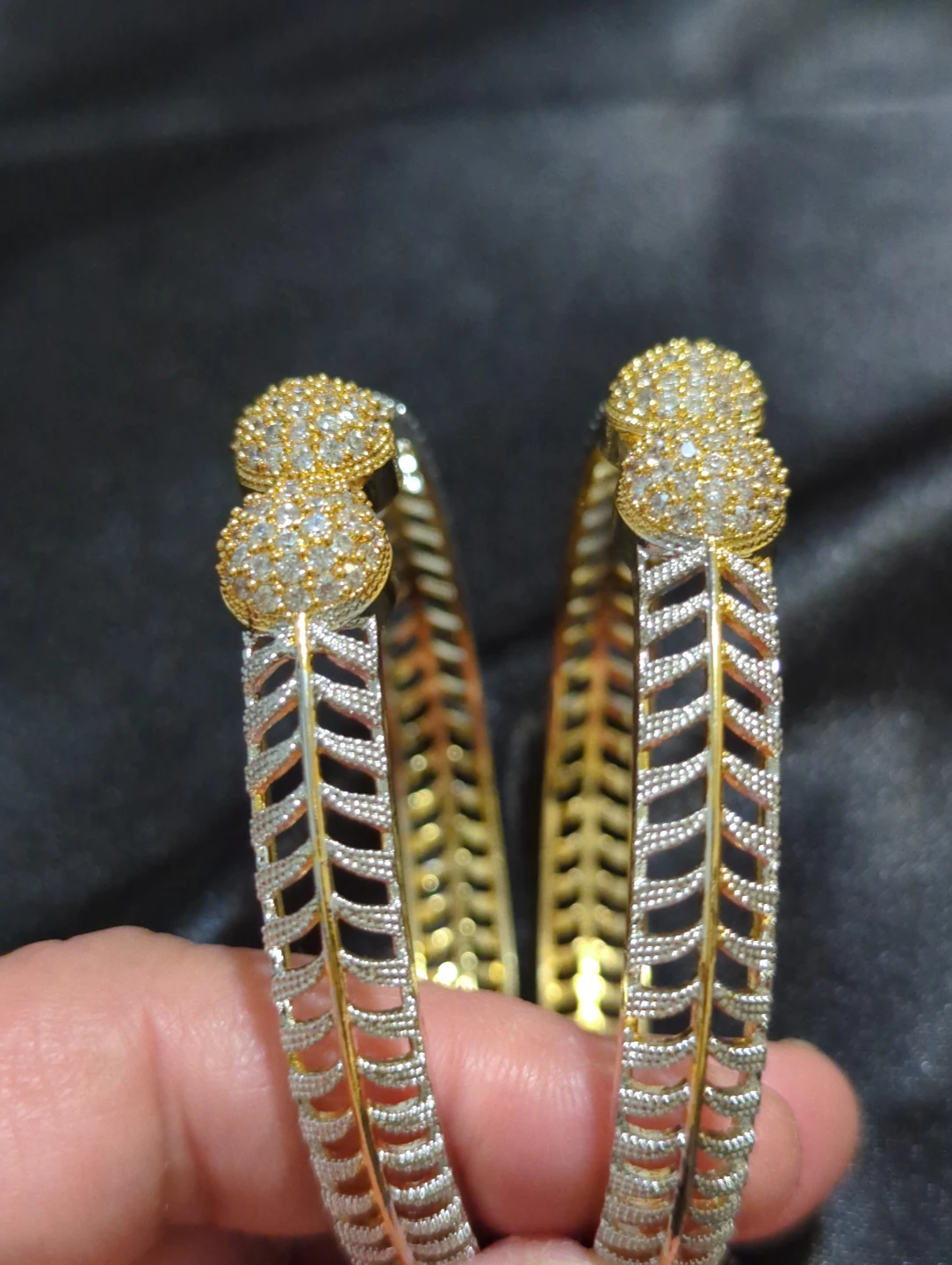 Two-Tone Gold-Plated Decorative Bangles - photo 3